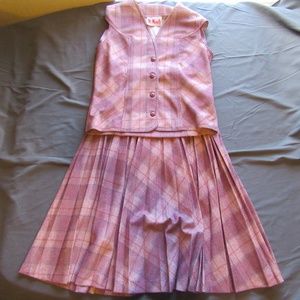 Vtg Mr Mench Plaid Top / Skirt Set Sz 6/8